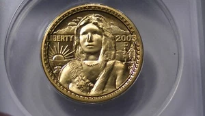 D Daniel Carr Token Concept 2003 latón Sacagawea sin dólar MS 69 camafeo firmado - Imagen 1 de 18