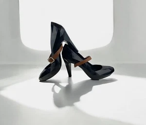 United Nude Lo Res Rubber Mary Jane Black Pumps Shoes Women Brutalist Facet 8.5 - Picture 1 of 19