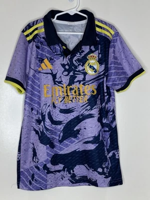 Real Madrid Emirates Fly Better Football Soccer Shirt Jersey Youth 32 Purple - Image 1 of 4