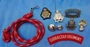 COLLECTION OF BRITISH BADGES BUTTONS TITLES INSIGNIA OF THE GIBRALTAR REGIMENT - Imagen 1 de 5