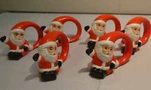 Napkin Rings set of 6 w/ Santa Claus .Handmade in 1989. - Picture 1 of 4