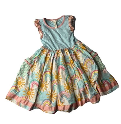 Matilda Jane 6 Dream Chasers Rainbow Way Dress Easter Spring Sun - Image 1 of 4