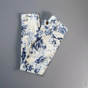 Girls White And Blue Floral Print Jeans From The 1989 Place Size 8 - Picture 1 of 5