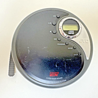 JVC Portable CD Player w/ Strap XL-PG3B Works Great !!! H - Image 1 of 4