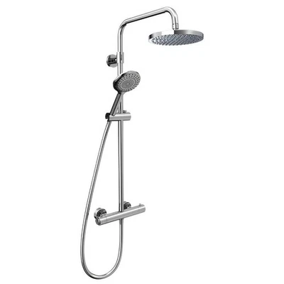 Merit Cool Touch Push Bar Chrome Shower System Thermostatic With Handset - Image 1 of 4