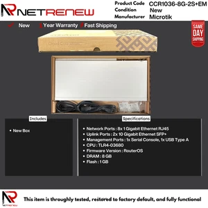 NEW  CCR1036-8G-2S+EM MIKROTIK  Cloud Core Router - Picture 1 of 1