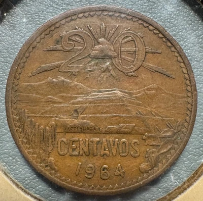 1964 年墨西哥 20 Centavos 硬币 - 状况完好 — 第 1/2 张图片