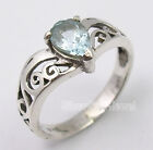 Pre-Labor Day Best Stores For 925 Solid Silver CUT BLUE TOPAZ Ring Any Size
