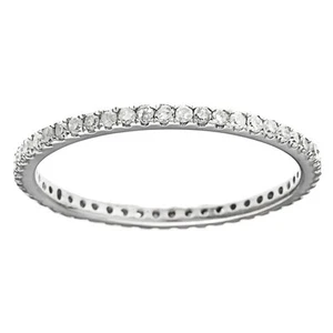White Gold 1/3 carat Pave Eternity Diamond Wedding Band (G-H, I1-I2) - Picture 1 of 5