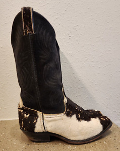 Vintage Code West Cow Print Pony Hair Hair on Hide Women's Cowboy Boots Size 6 M