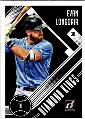 Donruss Diamond Kings Evan Longoria #3 2018 fondo azul Foto 1 de 2