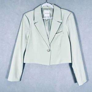Anthropologie Jacket Womens L Green Stretch Blazer Crop Avec Les Filles - Picture 1 of 10