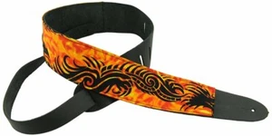 Perri's Guitar Strap 100% Leather - Art Print Fabric Designs P25M-18 - Picture 1 of 4