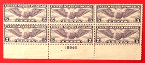 US Sc#C12 1930-Winged Globe Plate Block of 6 Mint NH OG Perf:11 VF (GB-179) - Picture 1 of 3
