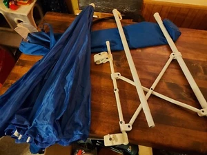 Vintage 56" Heavy-Duty Portable Chair Umbrella with Case & Universal Clamp- Blue - Picture 1 of 3