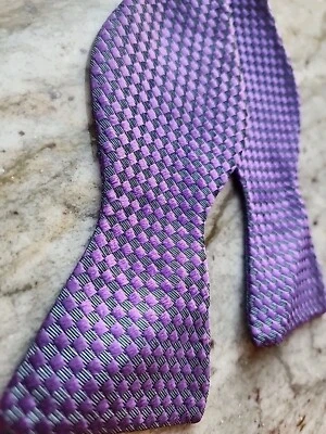 NWT Nordstrom Men Bow Tie Purple Gray 100% Silk Italy Work Wedding Academia Prom - Image 1 of 4