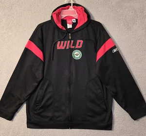 Chaqueta con capucha NHL Minnesota Wild bordada cremallera completa de Reebok para hombre XL - negra - Imagen 1 de 13