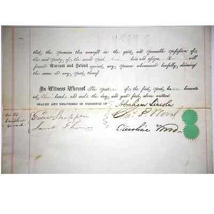 President Abraham Lincoln Signed 1861 Deed Dalshire Auctions Autograph COA - Picture 1 of 2