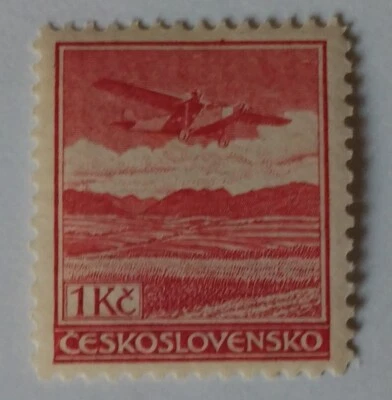 Sello de correo aéreo de Checoslovaquia, 1930, sc#C11, como nuevo, VLH, OG Foto 1 de 2