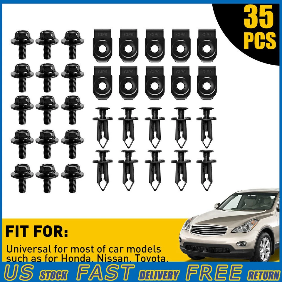 Pernos y clips para carrocería Nissan - Tuerca en U motor M6 bajo cubierta protector contra salpicaduras Foto 1 de 4