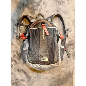 The North Face Daypack Backpack Hiking Travel School Book Bag Gray Orange - Picture 1 of 22