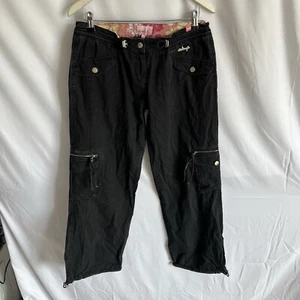 McKenzie Women’s Black Capri Y2K Trousers Size 12 - Picture 1 of 5