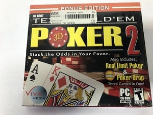 No Limit Texas Hold'em 3D Poker 2: Bonus Edition (PC, 2006) New sealed box - Picture 1 of 4