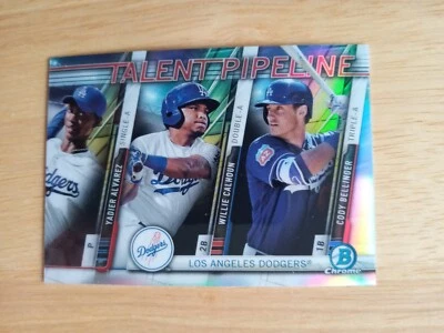 2017 Bowman Chrome Talent Pipeline Ref Yadier Alvarez Calhoun Cody Bellinger - Image 1 of 2
