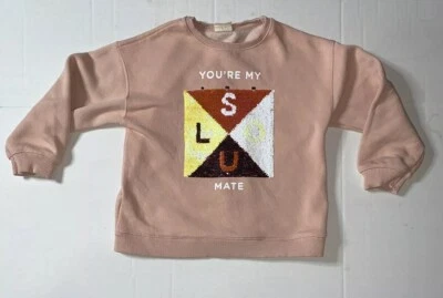 Preowned- Zara Kids Pullover “You Are My Soulmate” Sweater Girls (Size 7) - Image 1 of 4