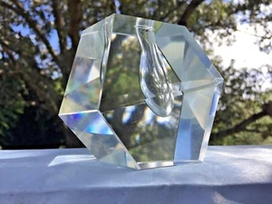 RARE Rainbow Crystal PAPER WEIGHT Tear Drop Art Glass Murano UNIQUE Estate ❤️j8 - Picture 1 of 11
