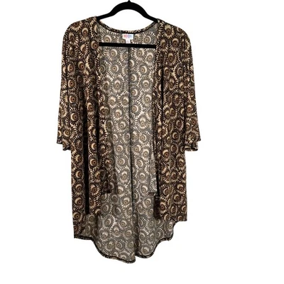 LuLaRoe LINDSAY Sunflower Navy Blue Gold Cardigan Kimono 3/4 Sleeves SMALL S - Image 1 of 4