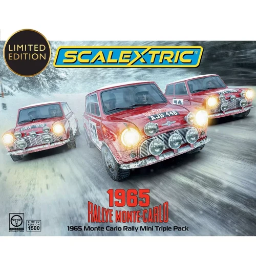 MINI RALLY MONTE CARLO 1965 TRIPLE PACK SLOT 1:32 Scalextric Slot Modellino Nuov - Immagine 1 di 2