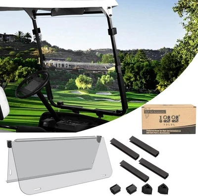 Parabrisas transparente para carro de golf para EZGO TXT 1995-2013, parabrisas plegable Foto 1 de 4