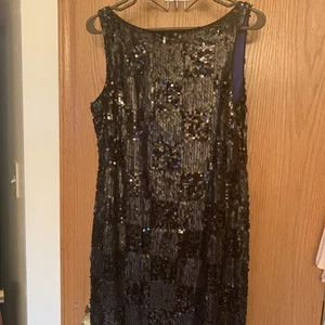 ISAAC MIZRAHI Dress Women Size 10 Black Sequin - Picture 1 of 5