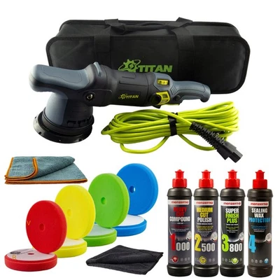 PFLEGEN UND POLIEREN Exzenterpoliermaschine TDA15 C mit abnehmbaren Kabel + Menzerna Politur Set NEU