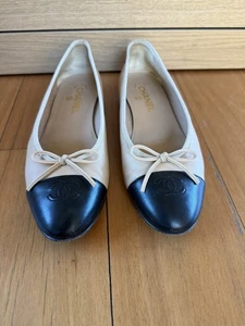 Authentic Chanel Leather Ballerinas Size 41 - Picture 1 of 5
