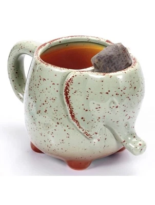 КРУЖКА HOME-X ELEPHANT С ДЕРЖАТЕЛЕМ ЧАЙНОГО ПАКЕТИКА 16 унций КЕРАМИЧЕСКАЯ МИКРОВОЛНОВАЯ ПЕЧЬ ПОСУДОМОЕЧНАЯ МАШИНА БЕЗОПАСНА - Изображение 1 из 4