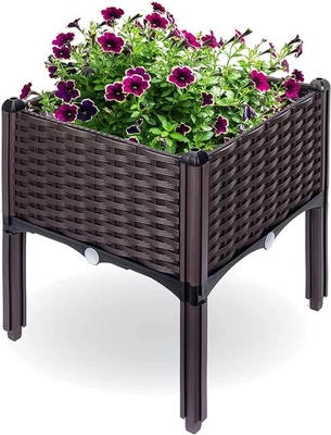 Raised Garden Planter, Resin, Elevated Flower Bed Box Kit for Vegetable, Flow... - Image 1 of 4