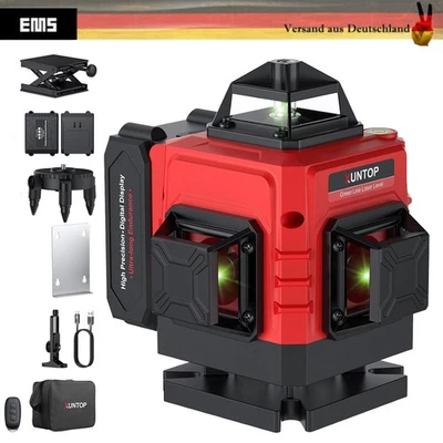 Kreuzlinienlaser 16 Line Laser Level 4x360° 0~30 m Wasserwaage Kit mit 2x Akku - Bild 1 von 4