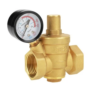 DN25 Brass Adjustable Water Pressure Reducing Regulator Reducer Gauge Meter - Picture 1 of 12
