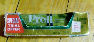 RAR Vintage 70er Jahre PRELL Shampoo Flasche Tube Proctor & Gamble PROBEANGEBOT PROBE - Bild 1 von 3