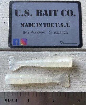 Colas de camarón 2,5” color perla plata brillo lote de 20 truchas moteadas de pez rojo Foto 1 de 3