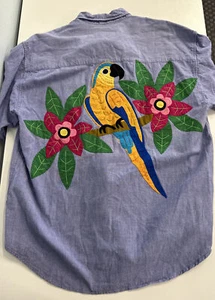 Baja Banana Cotton Parrot Colorful Shirt Tropical XL Mens shirt Short Sleeve - Picture 1 of 16