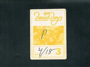Beach Boys - Pase backstage satinado años 80 acceso a todas las áreas - Imagen 1 de 1