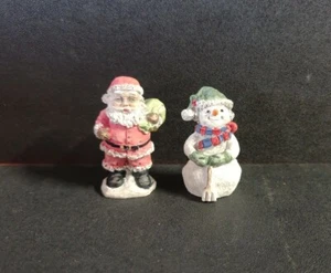 Santa Claus And Snowman Christmas Village Figures - Picture 1 of 5