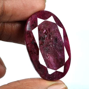 87.50 CT NATURAL CERTIFIED AFRICAN HUGE RED RUBY OVAL SHAPE LOOSE GEMSTONE - Picture 1 of 3