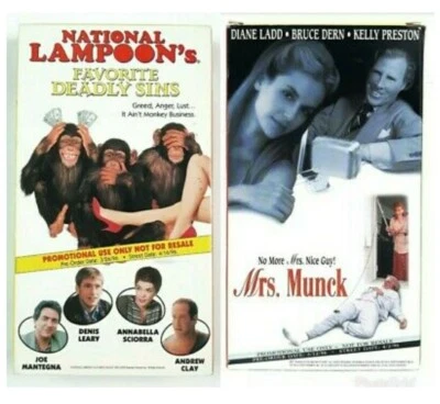 National Lampoons Favorite Deadly Sins / Mrs. Munck - VHS - Full Length Promos Foto 1 de 4