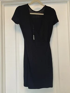 NEW Rag & Bone Black Wrap Dress LBD Textured Women's XS Mini Simple T-Shirt NWT - Picture 1 of 12