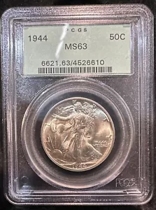 1944 Walking Liberty Silver Half Dollar PCGS MS-63 OGH - Picture 1 of 2