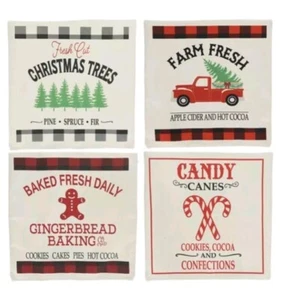 New Christmas Throw Pillow Covers Candy Cane Gingerbread Baking Farmhouse 4 NIP - Picture 1 of 5